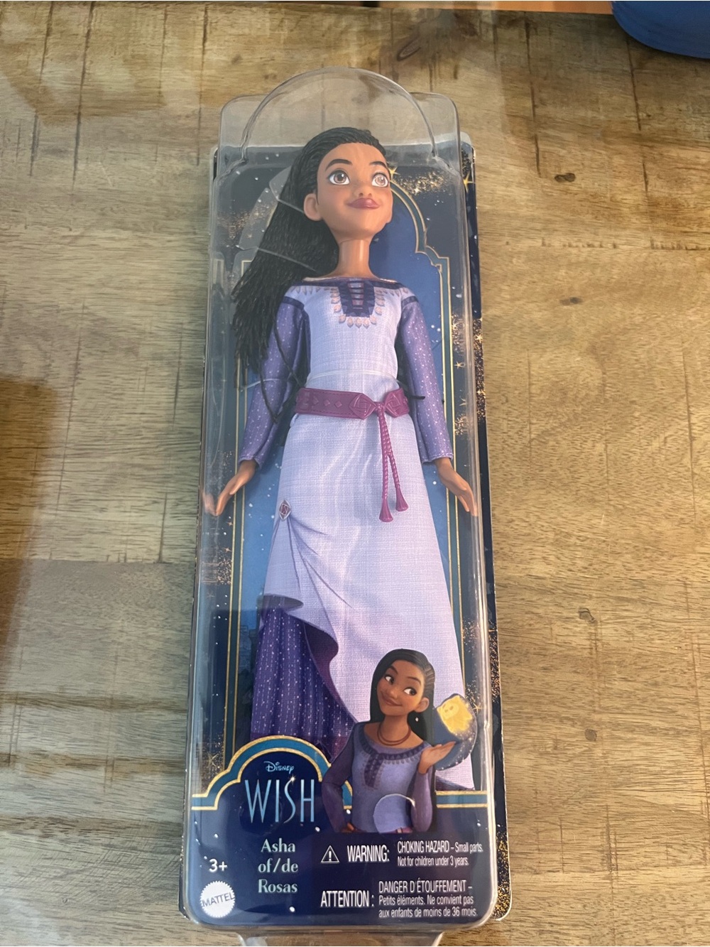 Disney Wish Asha Doll in Lavender and Purple Packaging